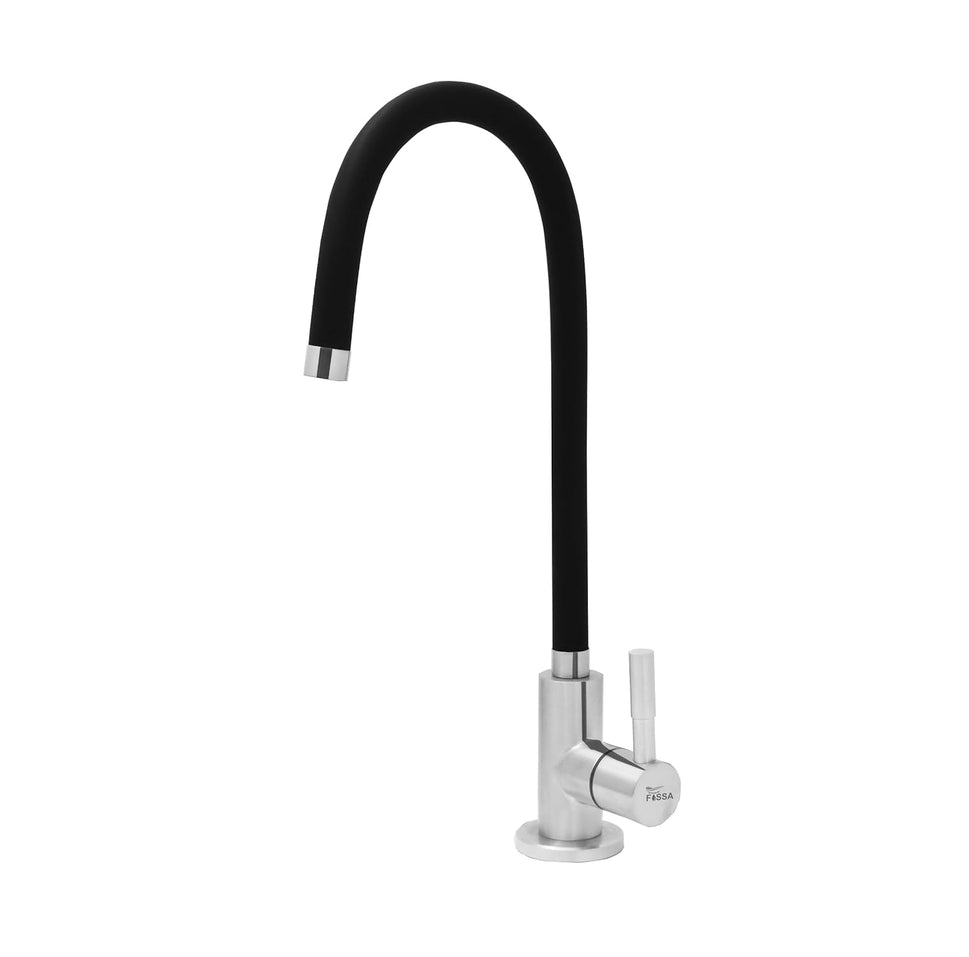 Fossa Stainless Steel RO Tap with Flexible Swivel Spout for Kitchen/Sink/Wash Basin - Matte Finish Black,Water Filter Faucet, 100% Lead-Free Drinking Water Faucet Stainless Steel Body (Black)