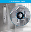 Stainless Steel Shower Panel Full Set, Dual Flow Overhead Waterfall Shower, Hand Shower, Wall Mount Shower Panel For Bathrooms (Silver)