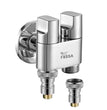 Fossa Shower Diverter Valve,Two Outlets Dual Control Washing Machine Tap Triangular Adapter Valve Spare Parts for Toilet, Bidet, Shower, Sink, (Chrome Finish) with Nozzle