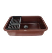 Fossa 31"x19"x09" Inch Granite Quartz Kitchen Sink Single Bowl with Basket, Coupling, Waste Pipe Quartz German Engineered Technology Kitchen Sink Easy-to-Clean Sink (Choco Brown)