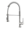 Fossa Kitchen Taps, Kitchen Sink Mixer Tap with Pull Down Sprayer, Kitchen Mixer Taps 1 Hole, 360°Swivel Spring Kitchen Faucet Single Handle Lever, 2 Spray Modes (Chrome Finish) (Silver)