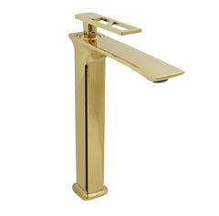 Fossa Classy Extended Body Brass Bathroom Sink Wash Basin Mixer Tap Single Handle Hot & Cold Lavatory Sink Faucet for Living Room & Bathrooms (Gold)