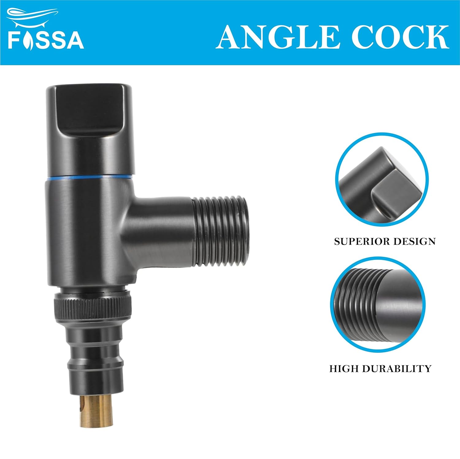 Fossa Laundry Faucet Washing Machine Faucet Water Spigot Outdoor Faucet Handle Hose Faucet Dishwasher Angle Valve (Black)