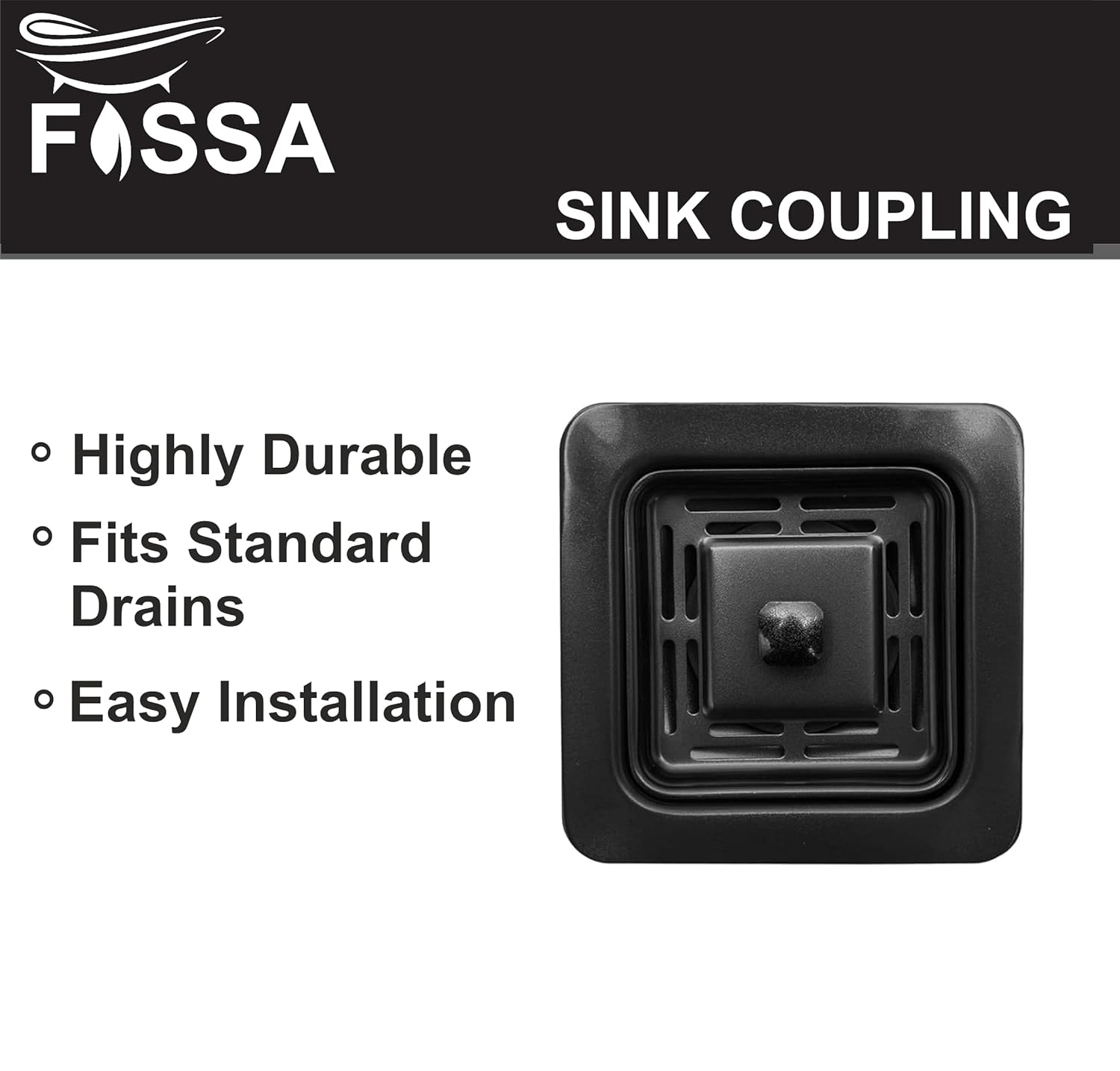 Stainless Steel Waste Coupling For Kitchen Sinks ( Black ) - Fossa Home 