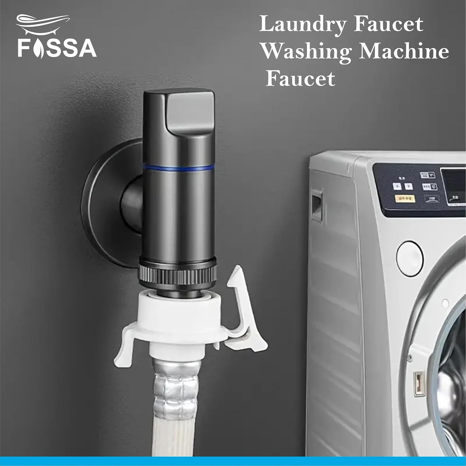 Fossa Laundry Faucet Washing Machine Faucet Water Spigot Outdoor Faucet Handle Hose Faucet Dishwasher Angle Valve (Black)