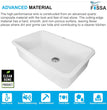 Fossa 31"x19"x09" Inch Granite Quartz Kitchen Sink Single Bowl with Basket, Coupling, Waste Pipe Quartz German Engineered Technology Kitchen Sink Easy-to-Clean Sink (White)