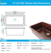 Fossa 31"x19"x09" Inch Granite Quartz Kitchen Sink Single Bowl with Basket, Coupling, Waste Pipe Quartz German Engineered Technology Kitchen Sink Easy-to-Clean Sink (Choco Brown)