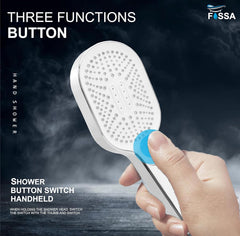 Fossa Thunder White Luxury Handheld Shower Head with 3 Spray Setting Modes, Multi-Function, Large Hand Shower with Wall Hook and 1M SS Shower Tube,Handheld Shower for Bathroom (Chrome Finish)