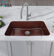 Fossa 31"x19"x09" Inch Granite Quartz Kitchen Sink Single Bowl with Basket, Coupling, Waste Pipe Quartz German Engineered Technology Kitchen Sink Easy-to-Clean Sink (Choco Brown)