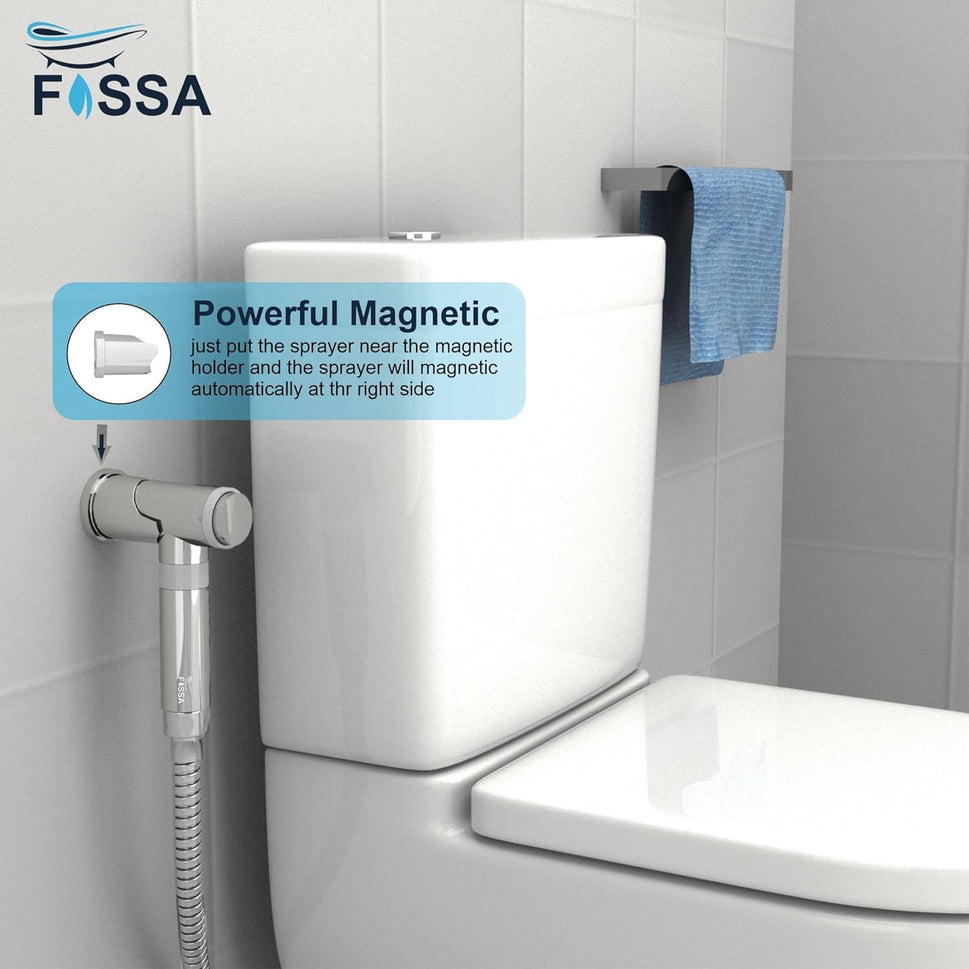 Fossa Dream Health Faucet Bidet Sprayer for Toilet, Handheld Sprayer Cloth Diaper Sprayer Set - ABS (Chrome Finish) | (with Hose Pipe & Hook)