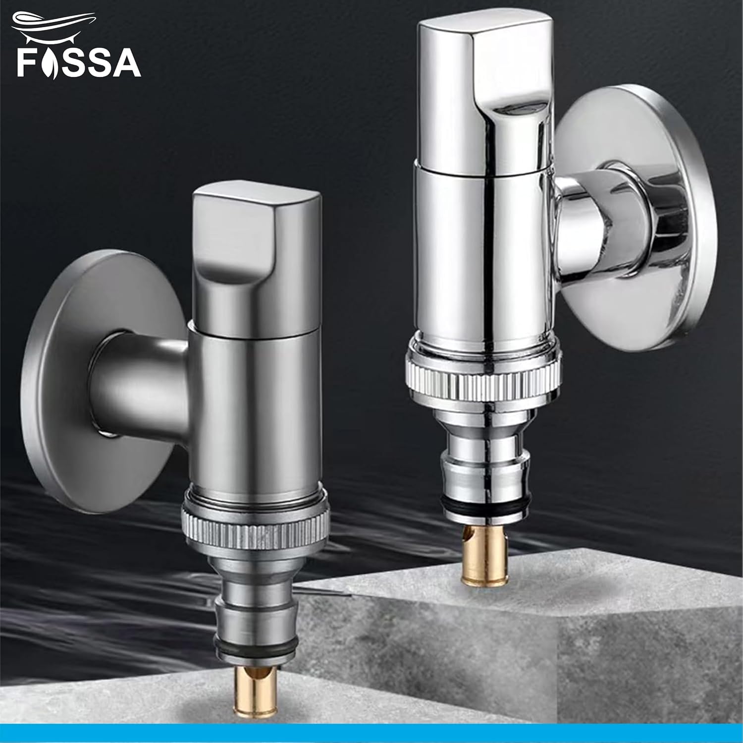 Fossa Laundry Faucet Washing Machine Faucet Water Spigot Outdoor Faucet Handle Hose Faucet Dishwasher Angle Valve (Chrome Finish)