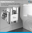 Fossa Shower Diverter Valve,Two Outlets Dual Control Washing Machine Tap Triangular Adapter Valve Spare Parts for Toilet, Bidet, Shower, Sink, (Chrome Finish) with Nozzle