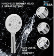 Fossa Panda Luxury Handheld Shower Head with 5 Spray Setting Modes, Multi-Function, Large Hand Shower with Wall Hook and 1M SS Shower Tube,Handheld Shower for Bathroom (Chrome Finish)