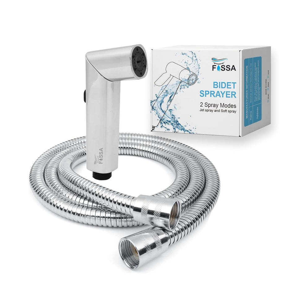 Fossa Dream Health Faucet Bidet Sprayer for Toilet, Handheld Sprayer Cloth Diaper Sprayer Set - ABS (Chrome Finish) | (with Hose Pipe & Hook)