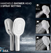 Fossa Thunder White Luxury Handheld Shower Head with 3 Spray Setting Modes, Multi-Function, Large Hand Shower with Wall Hook and 1M SS Shower Tube,Handheld Shower for Bathroom (Chrome Finish)