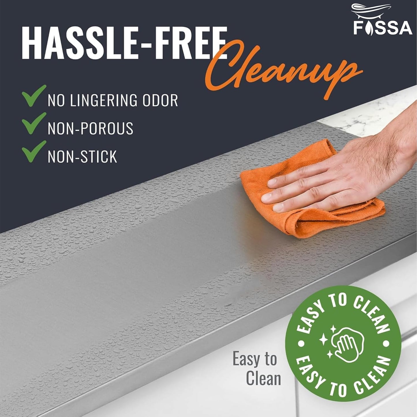 Fossa 15.5"x12"x1" Extra Large Stainless Steel Cutting Board - Thin & Stable | Cutting Boards for Kitchen | Metal Cutting Boards for Kitchen | Pastry Board | Chopping Board | Countertop (Silver)