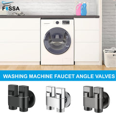 Fossa Shower Diverter Valve,Two Outlets Dual Control Washing Machine Tap Triangular Adapter Valve Spare Parts for Toilet, Bidet, Shower, Sink, (Black)