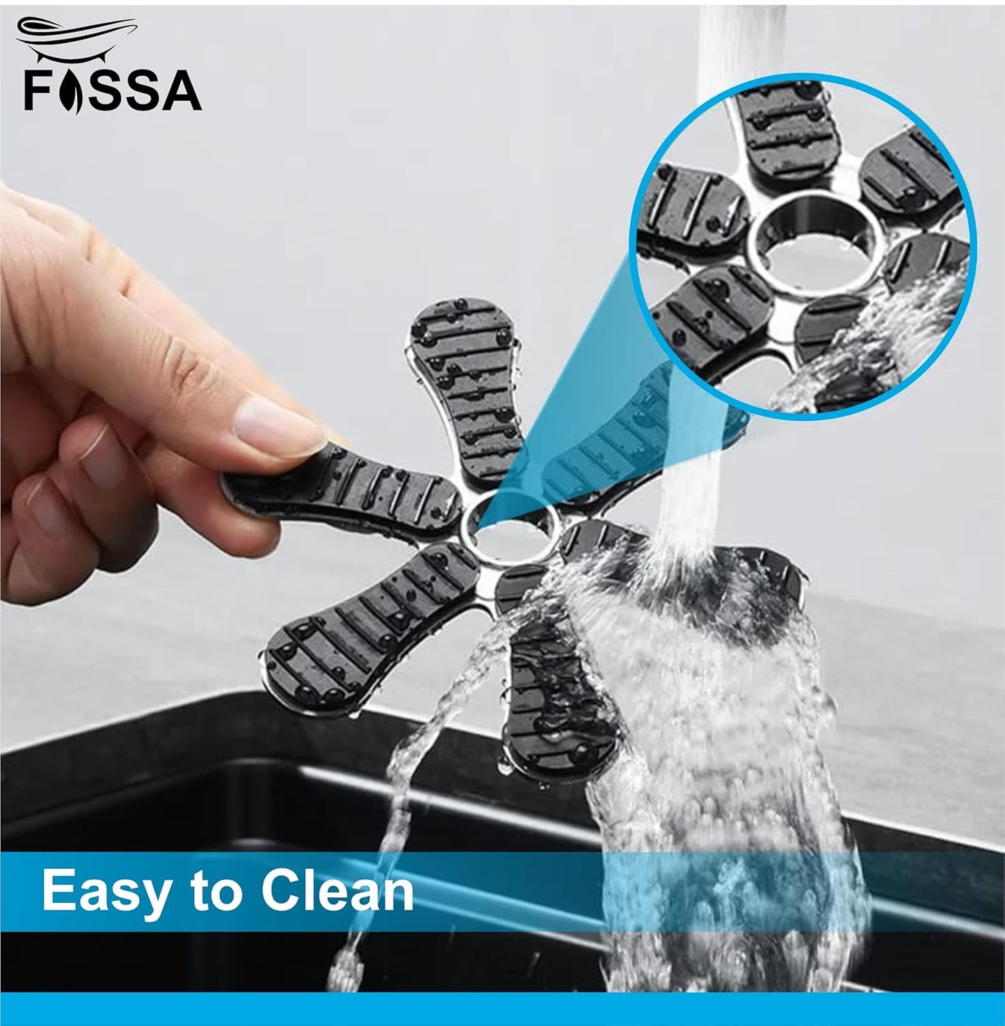 Fossa Glass Rinser for Kitchen Sink,Cup Washer Cleaner for Sink Glass Bottle Washer Cleaner Sink Accessories Stainless Steel (Silver)