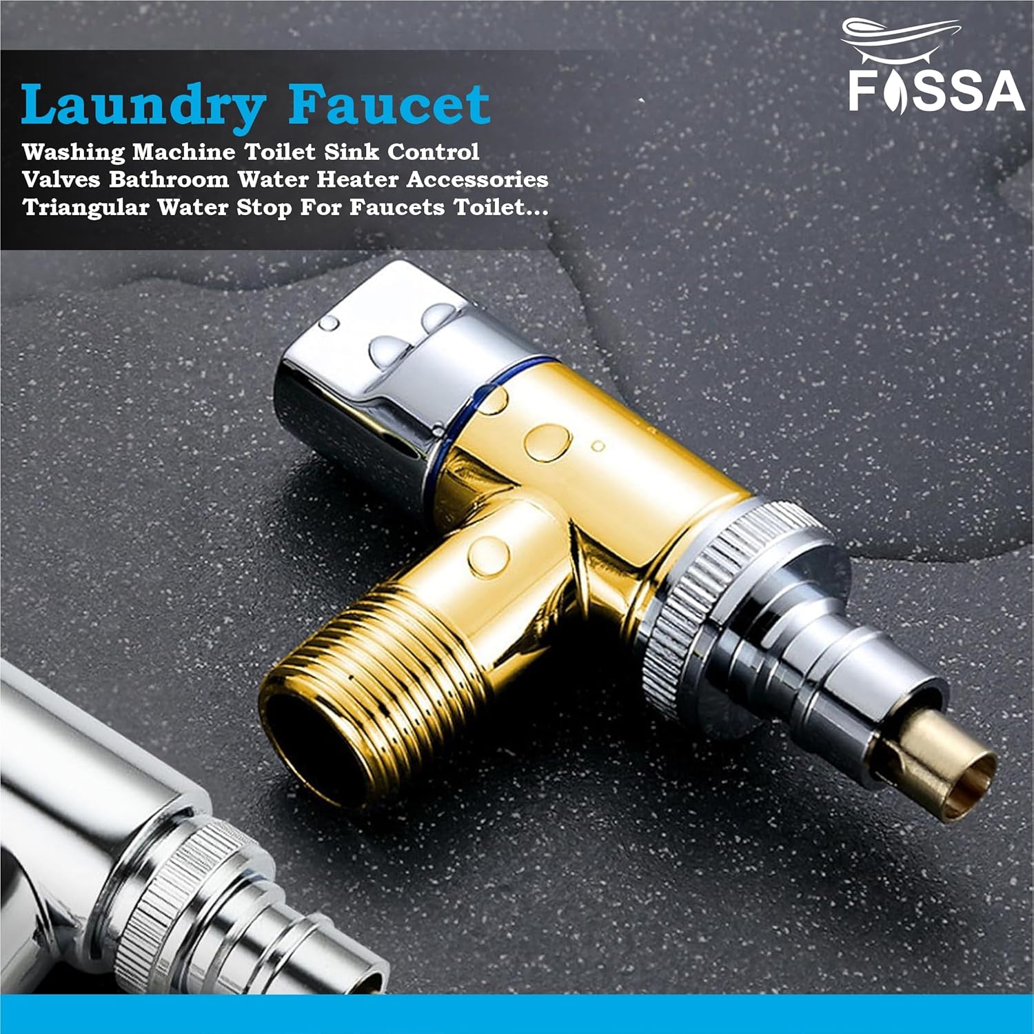 Fossa Laundry Faucet Washing Machine Faucet Water Spigot Outdoor Faucet Handle Hose Faucet Dishwasher Angle Valve (Chrome Finish)