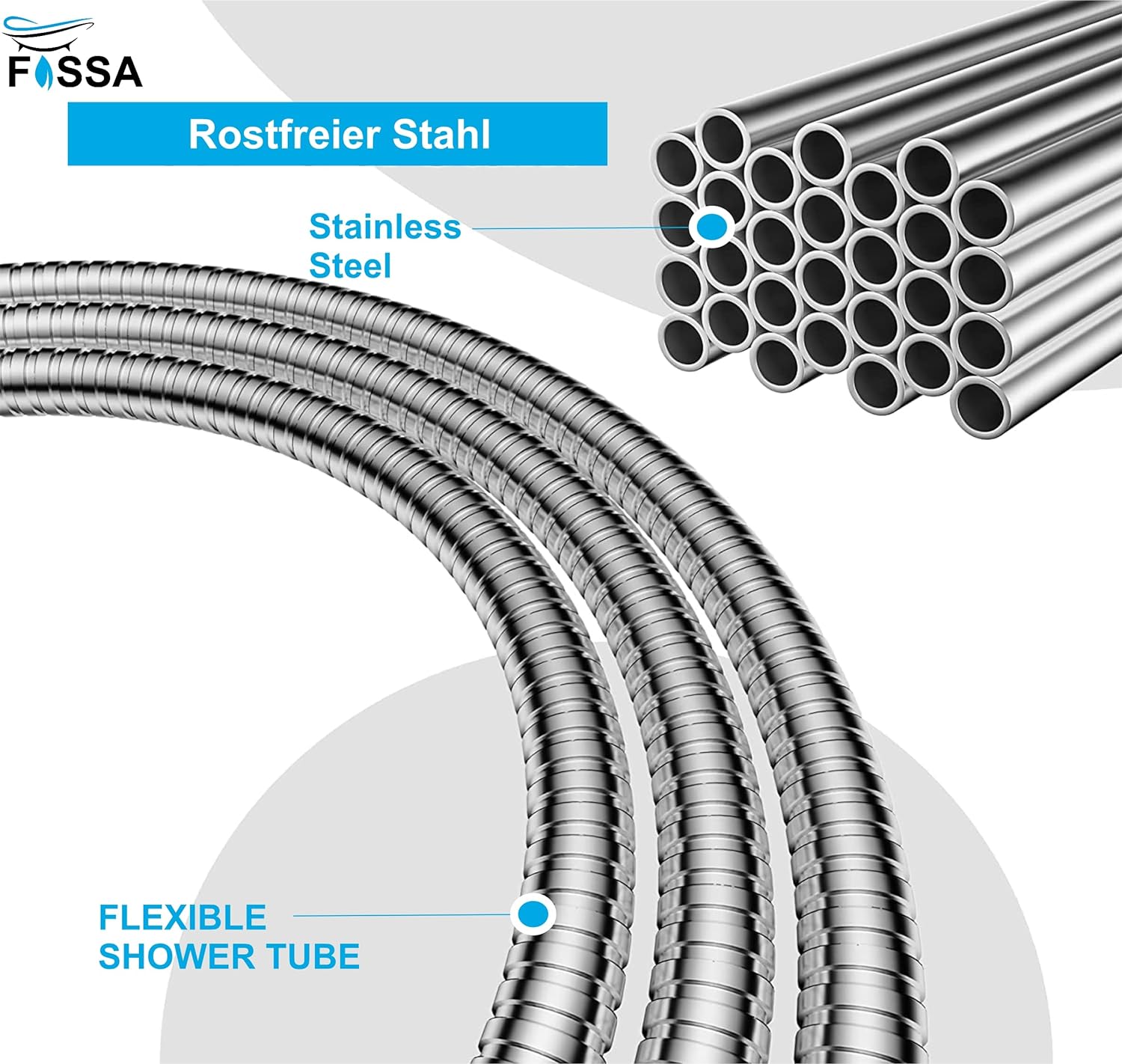 Shower Faucet Hose Pipe 1 mtr - Chrome Finish