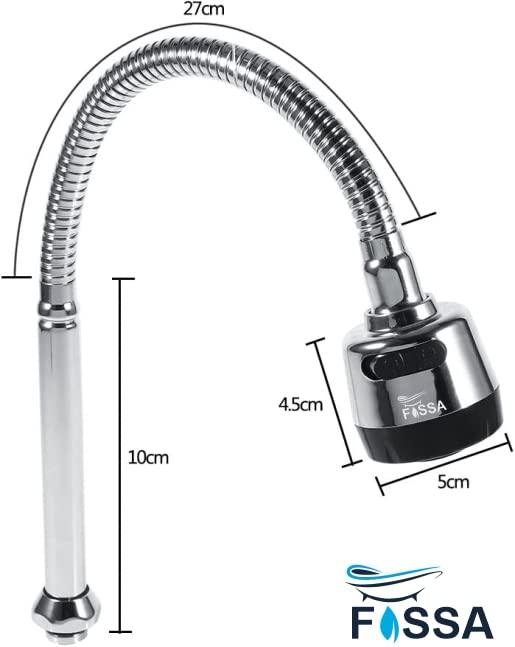 FOSSA 360 Degree Swivel Spout, 304 Stainless Steel Kitchen Sink Faucet Pipe Fittings Adjustable Temperature Single Handle Connection - Fossa Home 