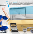 FOSSA 37"x18"10" Single Bowl With Drain Board  Stainless Steel Handmade Kitchen Sink Matte Finish - Fossa Home 