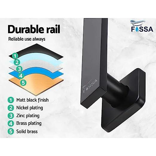 FOSSA 8'' Rain Shower Head Taps Square High Pressure Wall Arm DIY Black - Fossa Home 