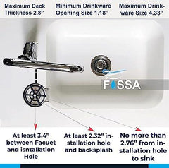 FOSSA Automatic Glass Rinser - Powerful Cup Washer for Kitchen Sink, Stainless Steel Baby Bottle Cleaner Sinks Attachment, Bar Accessories Spray Metal - Fossa Home 