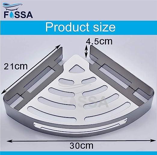 FOSSA Bathroom Shelf, Rustproof Corner Shower Caddy for Bathroom Kitchen Organizer, 304 Stainless Steel (Triangle,1 Packs) (Chrome) - Fossa Home 