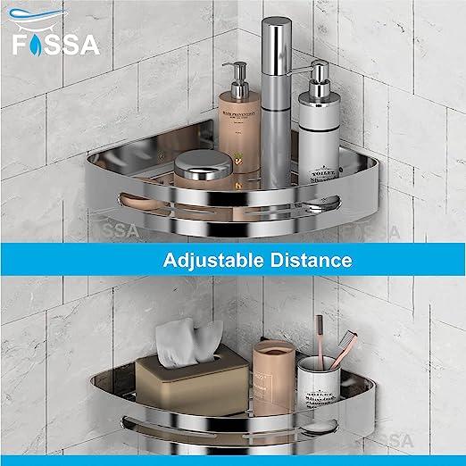 FOSSA Bathroom Shelf, Rustproof Corner Shower Caddy for Bathroom Kitchen Organizer, 304 Stainless Steel (Triangle,1 Packs) (Chrome) - Fossa Home 