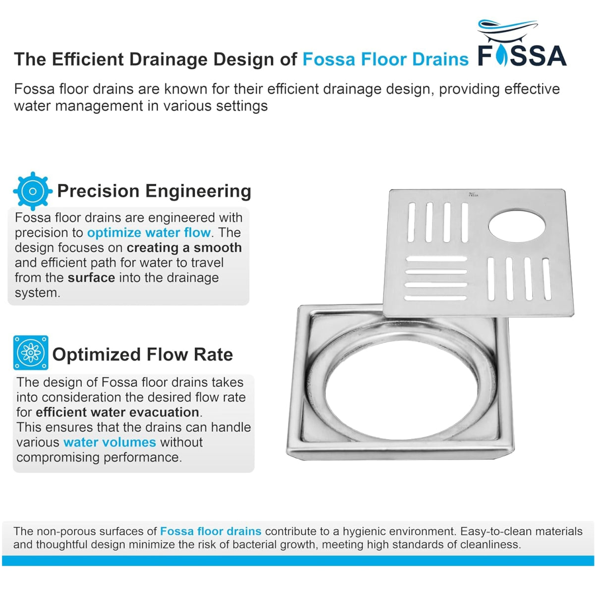 Square floor drain stainless steel 