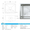 Fossa 18"x16"x09" Inch Single Bowl Premium Stainless Steel Handmade Kitchen Sink Round Coupling Matte Finish Silver