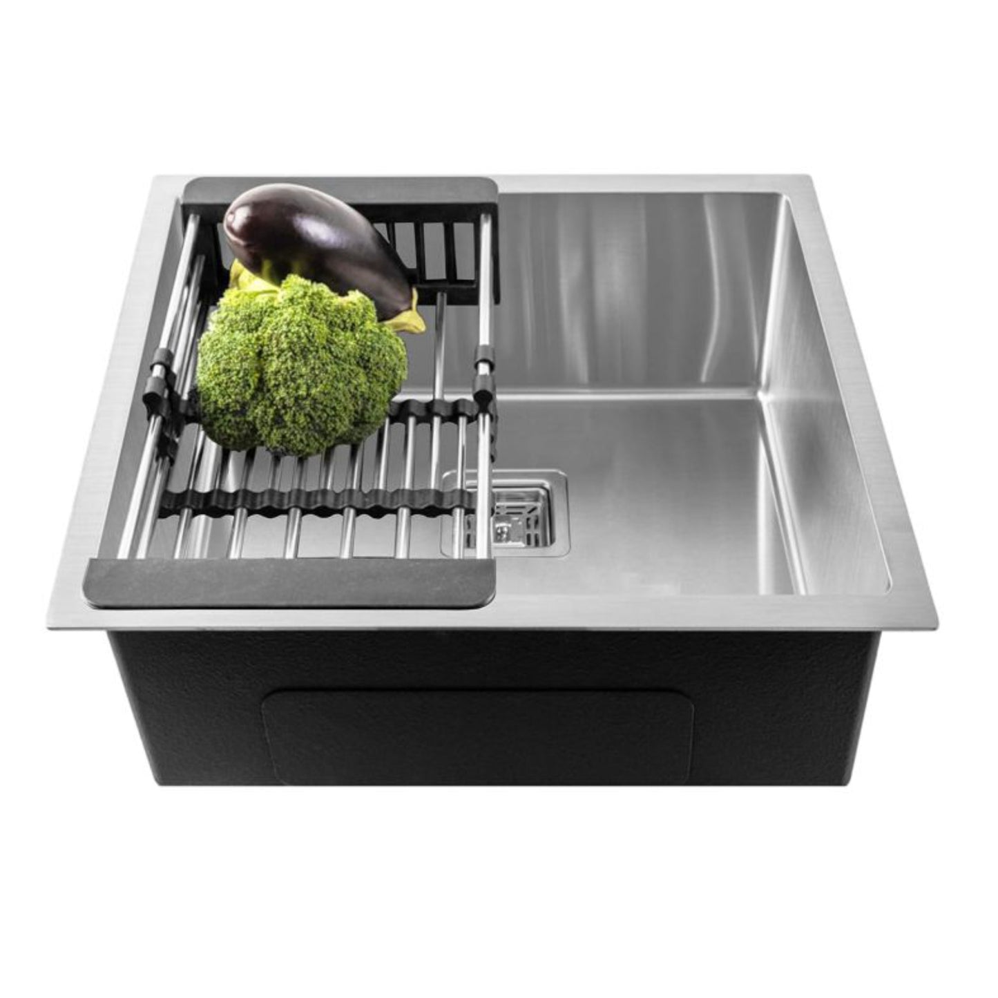 Fossa 18"x16"x09" Inch Single Bowl SS-304 Grade Stainless Steel Handmade Kitchen Sink