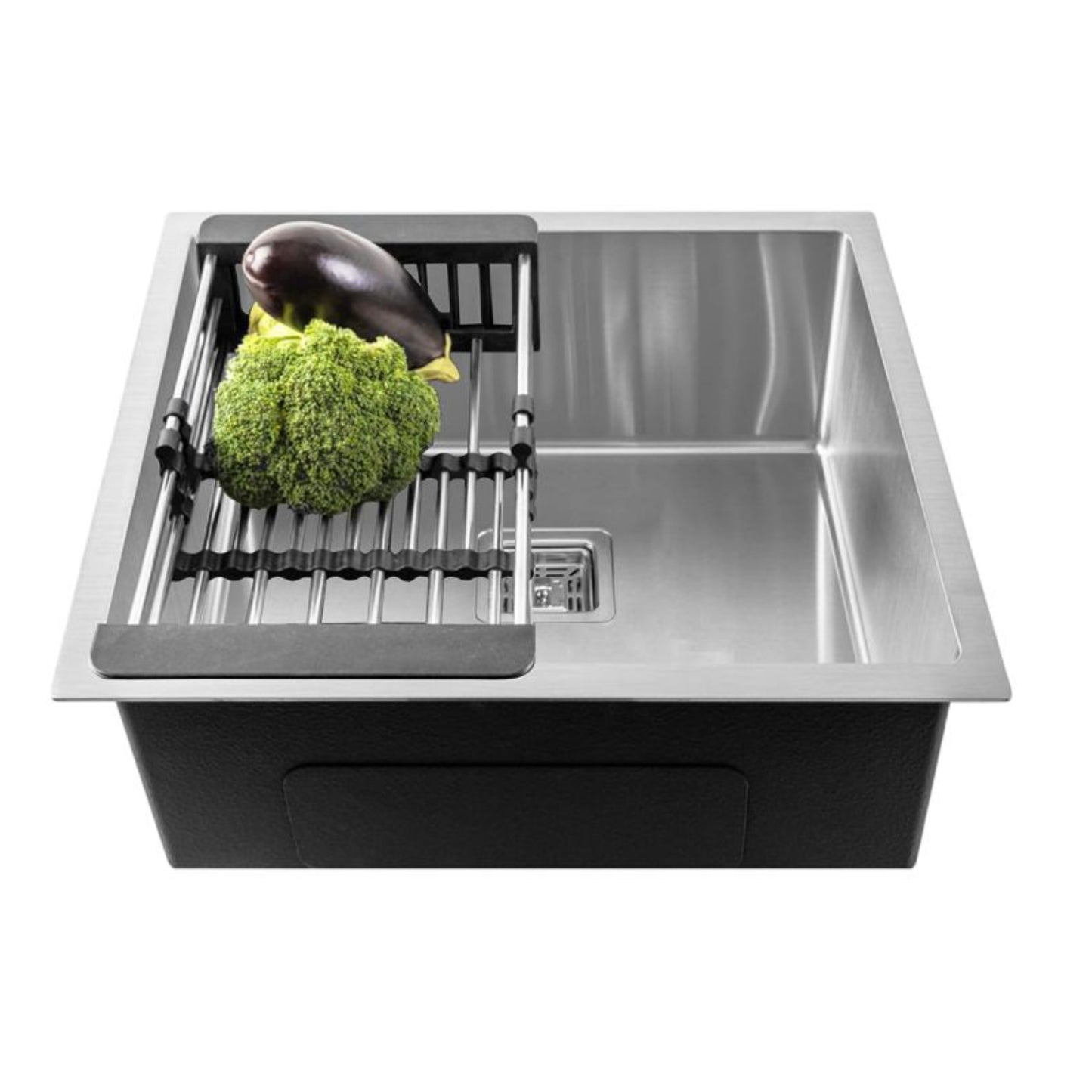 Fossa 20"x17"x09" Inch Single Bowl SS-304 Grade Stainless Steel Handmade Kitchen Sink Silver