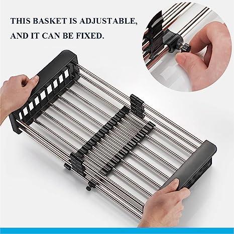 Fossa Sink Strainer Drain Telescopic Drain Basket with Adjustable Kitchen Drain Basket 18 inch FB-01Black - Fossa Home 