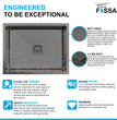 Fossa 21"X18"X09" Single Bowl Stainless Steel Handmade Kitchen Sink Black Matte Finish - Fossa Home 