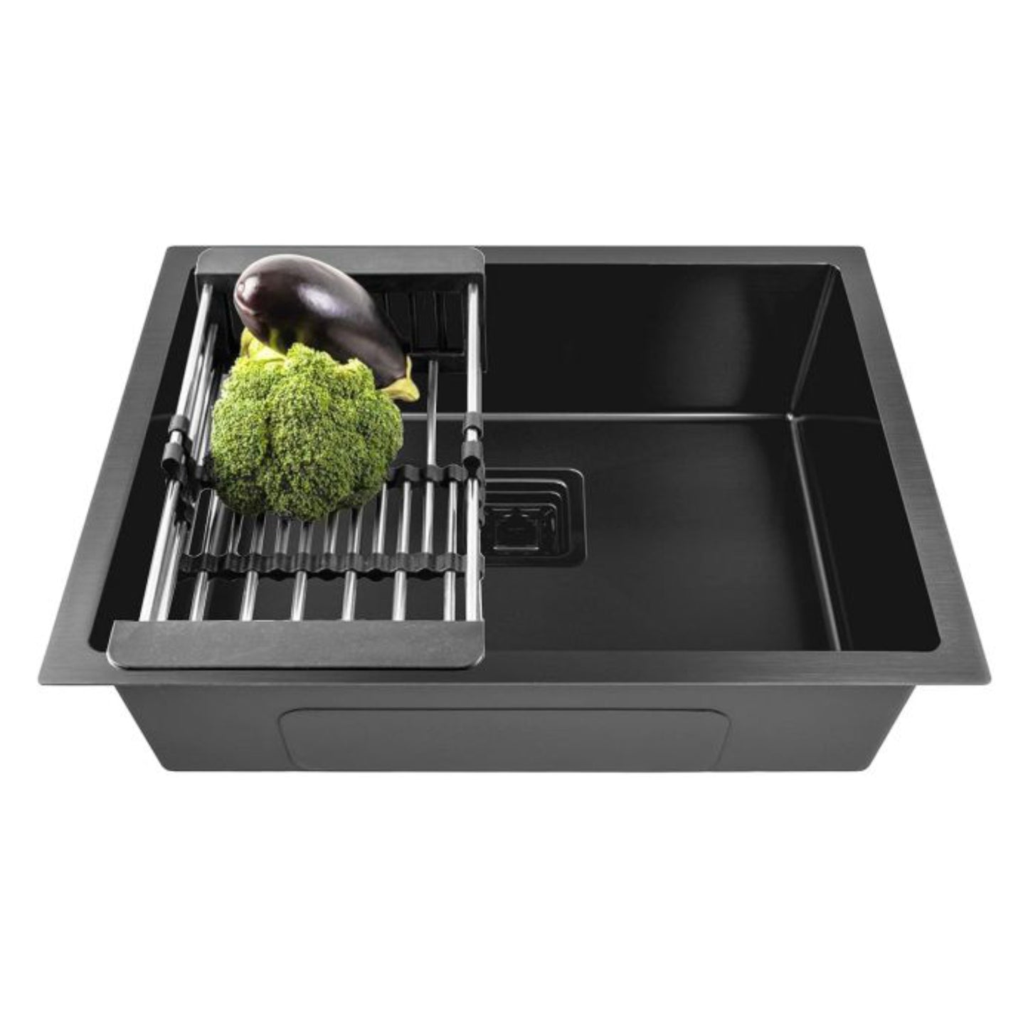 Fossa 27"x20"x10" Inch Single Bowl Premium Stainless Steel Handmade Kitchen Sink Black