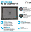 Fossa 27"x20"x10" Single Bowl SS-304 Grade Stainless Steel Handmade Kitchen Sink Black Fossa Home