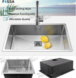 Fossa 27"x20"x10" Single Bowl SS-304 Grade Stainless Steel Handmade Kitchen Sink Fossa Home