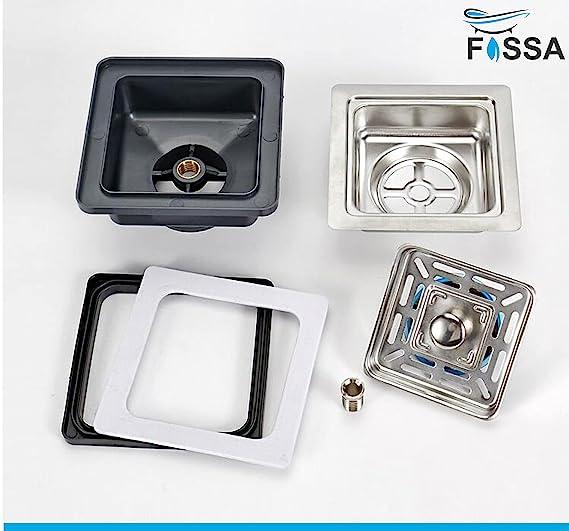 Fossa 3.5 Inch Stainless Steel Kitchen Sink Coupling/Basket Square Strainer, Kitchen Sink Strainer with Removable Waste Basket/Strainer Assembly - Fossa Home 