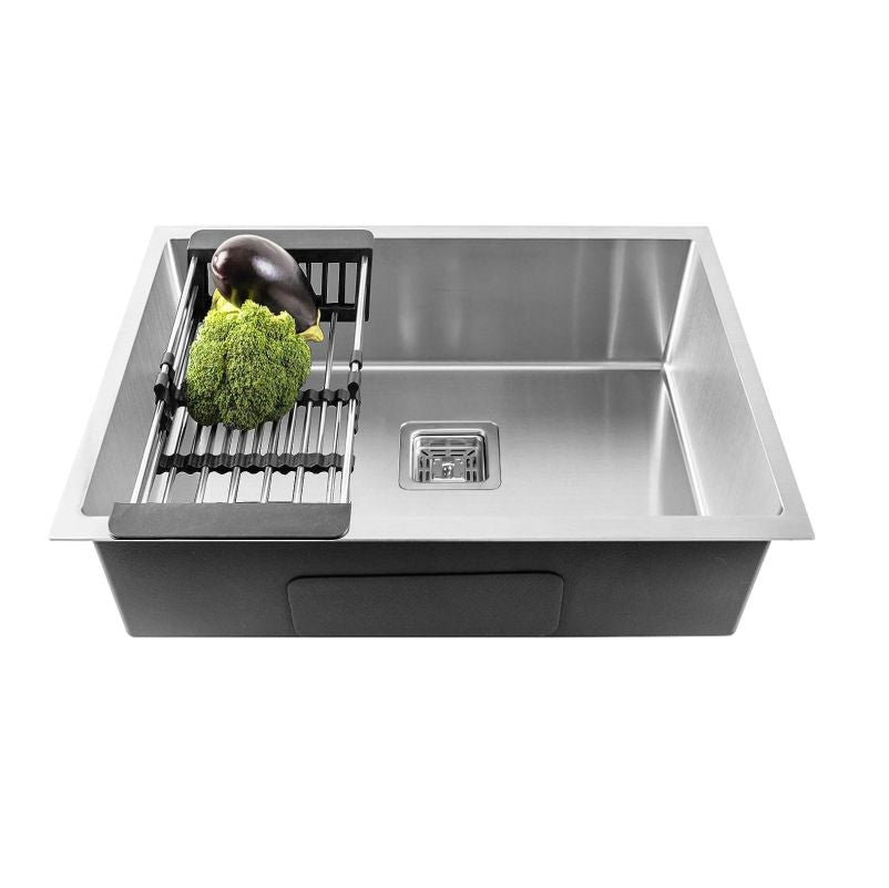 Fossa 30"x18"x10" Single Bowl SS-304 Grade Stainless Steel Handmade Kitchen Sink Silver Fossa Home