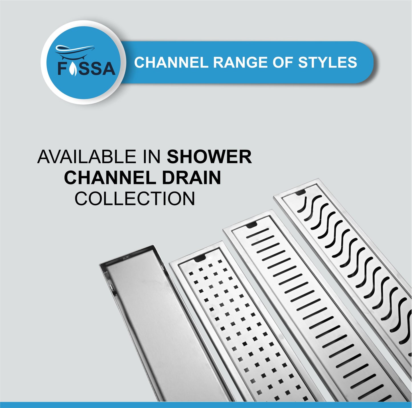 Fossa 30"x4" Shower Marble Tile Brushed Drain Side Hole Rectangular Floor Drain Fossa Home