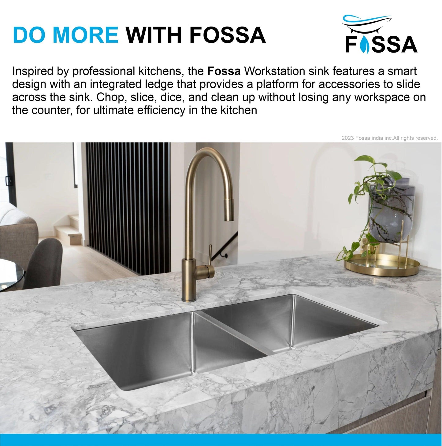 Fossa 32"x18"x10" Double Bowl  Stainless Steel Handmade Kitchen Sink Matte Finish - Fossa Home 