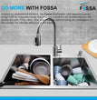 Fossa 32"x18"x10" Double Bowl with Single Tap Hole SS-304 Grade Handmade Kitchen Sink Silver Fossa Home