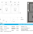 Fossa 32x18x10 inch Double Bowl With Tap Hole SS-304 Grade Handmade Kitchen Sink Black Fossa Home