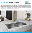 Fossa 37"x18"x10" Double Bowl Stainless Steel Handmade Kitchen Sink Round Coupling Matte Finish FS-13R - Fossa Home 