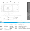 Fossa 37"x18"x10" Single Bowl With Drain Board SS-304 Grade Handmade Kitchen Sink Black Fossa Home