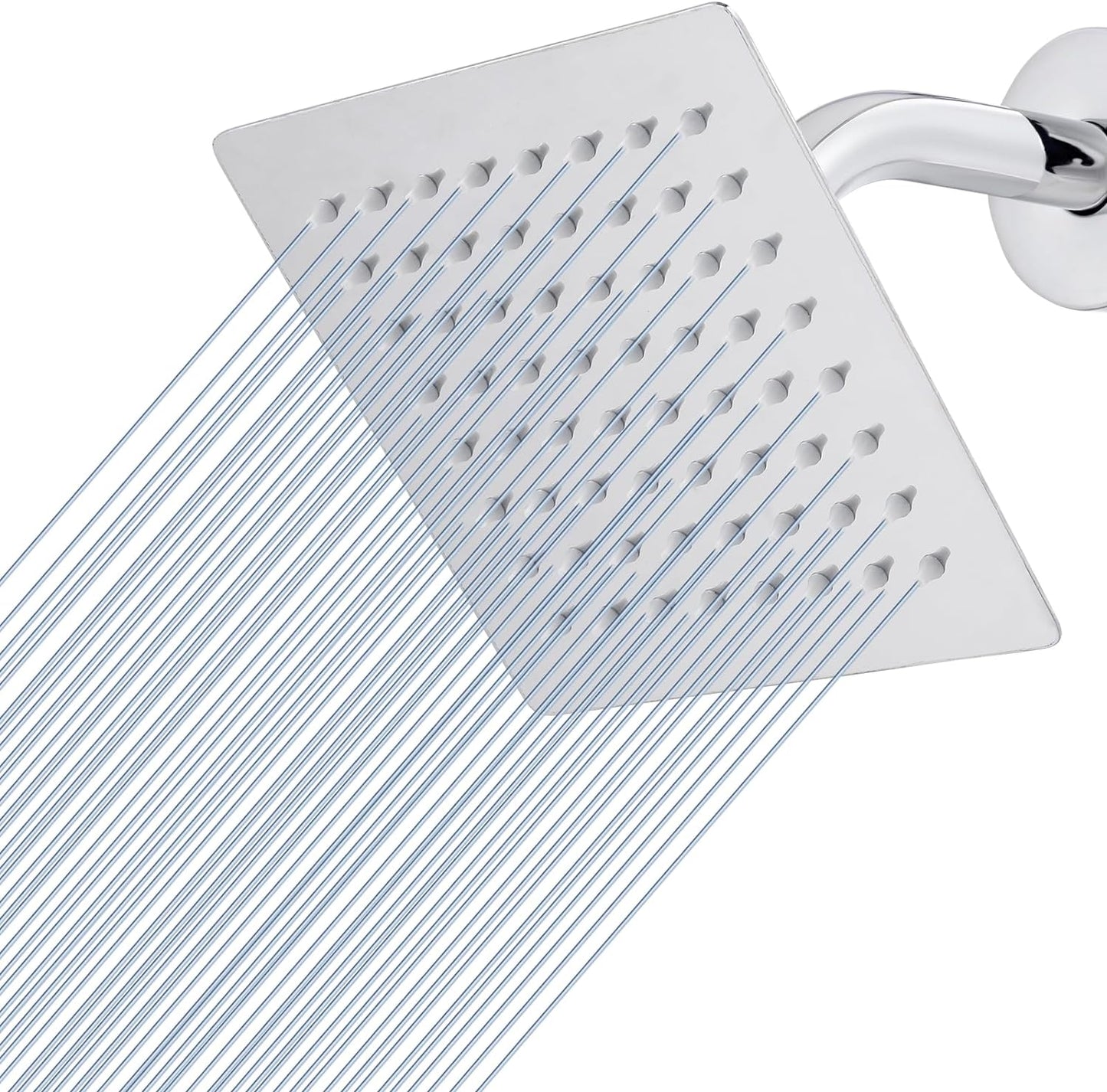 Fossa 4"X4" Inch Rain Shower - Square High Pressure Shower Head Made of 304 Stainless Steel Chrome Finish ( With Arm Set 9" Inch ) Fossa Home