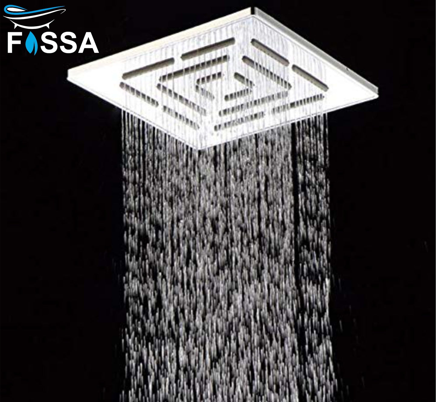 Fossa 4"x4"" Inch Square Fixed Stainless Steel Shower Head for Bathroom Luxury Hotel Luxury Bathroom Shower Head Unique Design Fossa Home