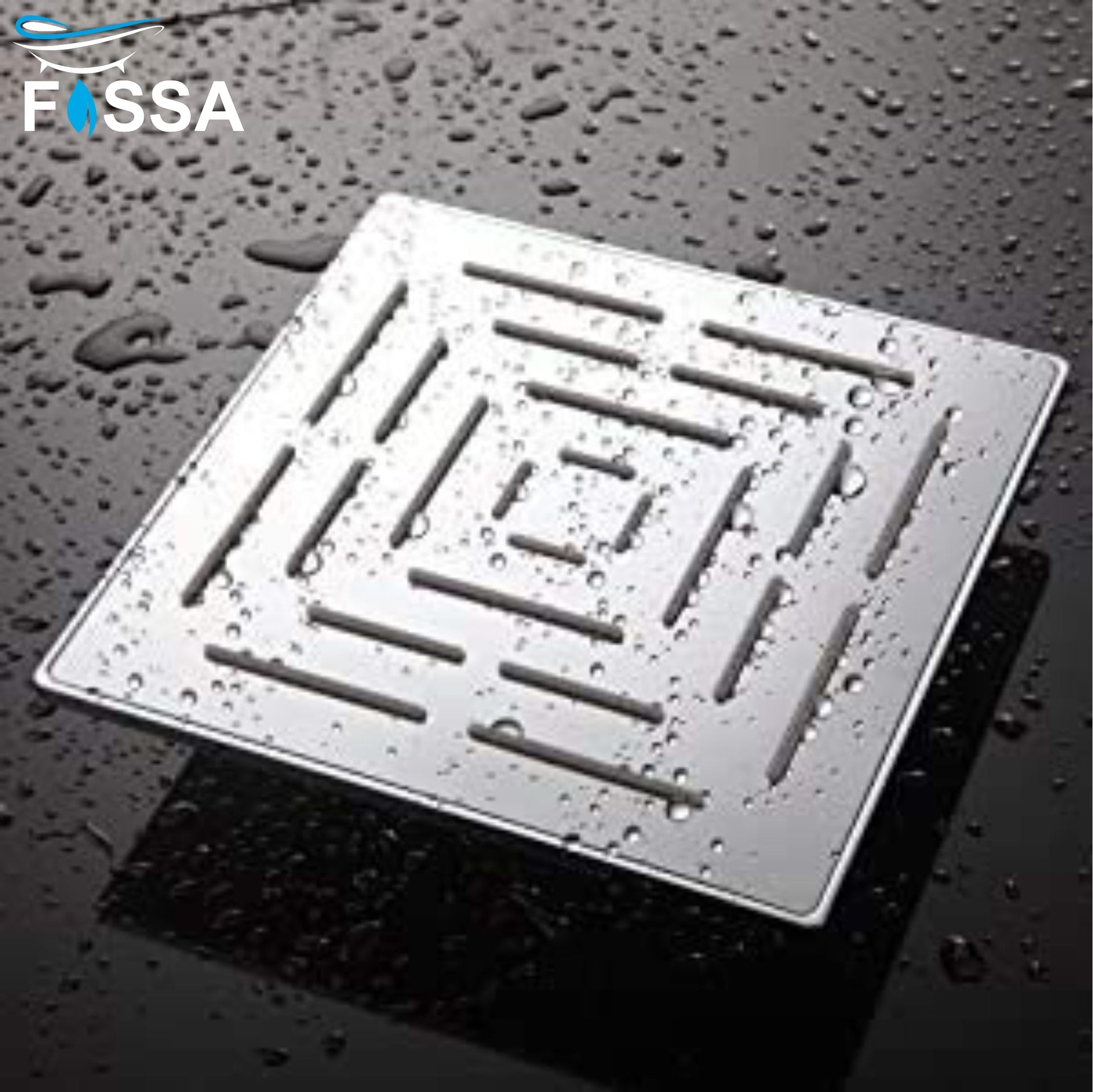 Fossa 4"x4"" Inch Square Fixed Stainless Steel Shower Head for Bathroom Luxury Hotel Luxury Bathroom Shower Head Unique Design Fossa Home